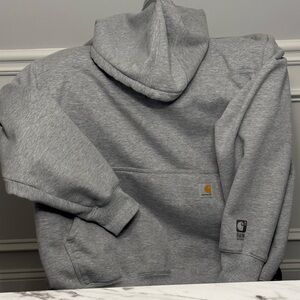 Carhartt Men's Rain Defender Loose Fit Heavyweight 1/4 Zip Hoodie XL Light Grey